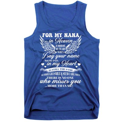 For My Nana In Heaven I Hide My Tears When I Say Your Name Gift Tank Top