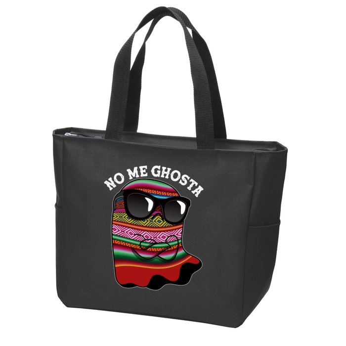 Funny Mexican No Me Ghosta Halloween Ghost Zip Tote Bag