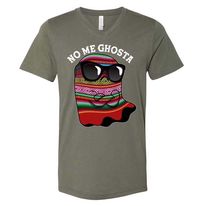 Funny Mexican No Me Ghosta Halloween Ghost V-Neck T-Shirt