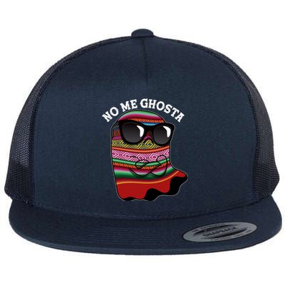 Funny Mexican No Me Ghosta Halloween Ghost Flat Bill Trucker Hat