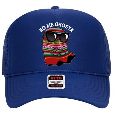 Funny Mexican No Me Ghosta Halloween Ghost High Crown Mesh Back Trucker Hat