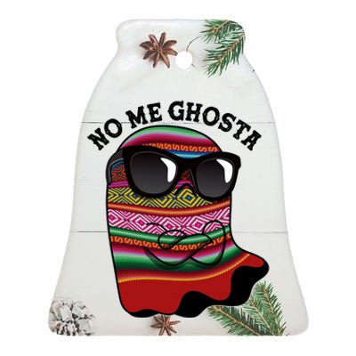 Funny Mexican No Me Ghosta Halloween Ghost Ceramic Bell Ornament