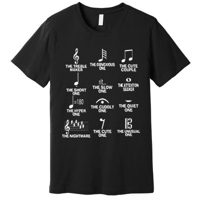 Funny Musical Notes Symbol Definition Humor Cute Christmas Gift Music Teacher Premium T-Shirt