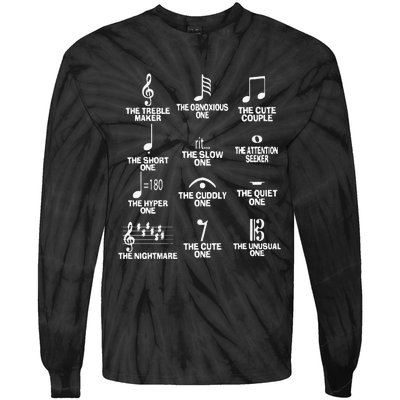 Funny Musical Notes Symbol Definition Humor Cute Christmas Gift Music Teacher Tie-Dye Long Sleeve Shirt