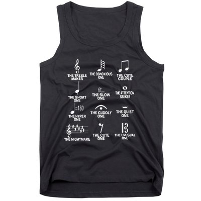 Funny Musical Notes Symbol Definition Humor Cute Christmas Gift Music Teacher Tank Top