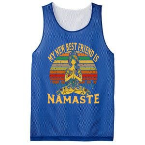 Funny My New Best Friend Is Namaste Yoga Addict Gift Mesh Reversible Basketball Jersey Tank