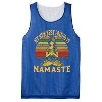 Funny My New Best Friend Is Namaste Yoga Addict Gift Mesh Reversible Basketball Jersey Tank