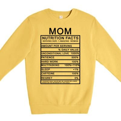 Funny Mom Nutrition Facts Premium Crewneck Sweatshirt