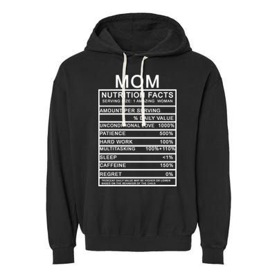 Funny Mom Nutrition Facts Garment-Dyed Fleece Hoodie