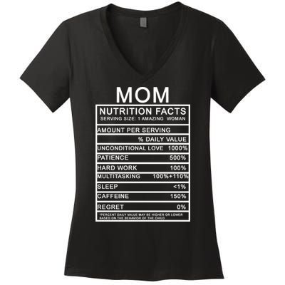 Funny Mom Nutrition Facts Women's V-Neck T-Shirt