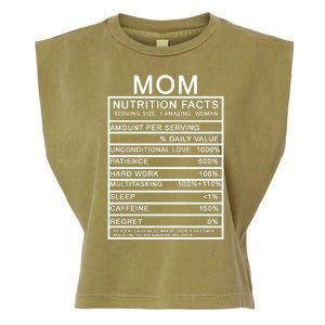 Funny Mom Nutrition Facts Garment-Dyed Women's Muscle Tee