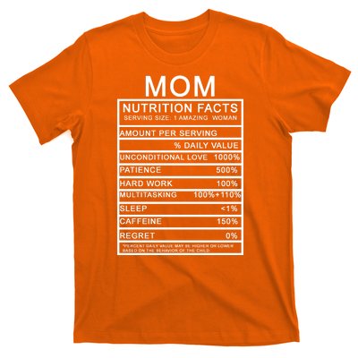 Funny Mom Nutrition Facts T-Shirt