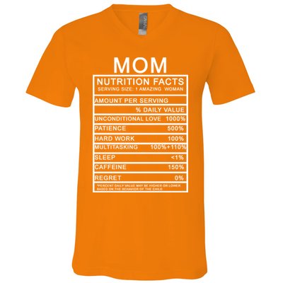 Funny Mom Nutrition Facts V-Neck T-Shirt