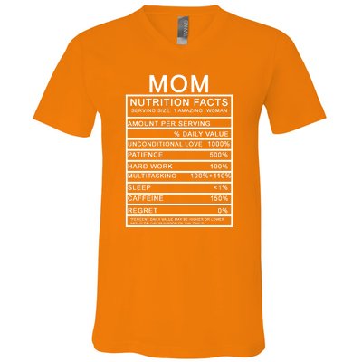 Funny Mom Nutrition Facts V-Neck T-Shirt