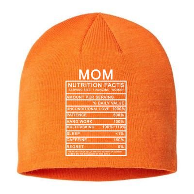 Funny Mom Nutrition Facts Sustainable Beanie