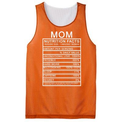 Funny Mom Nutrition Facts Mesh Reversible Basketball Jersey Tank