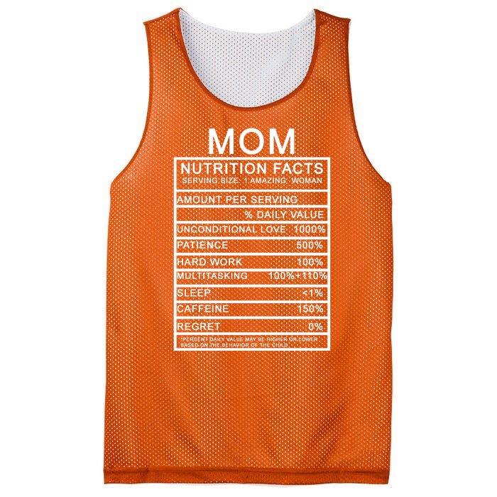 Funny Mom Nutrition Facts Mesh Reversible Basketball Jersey Tank