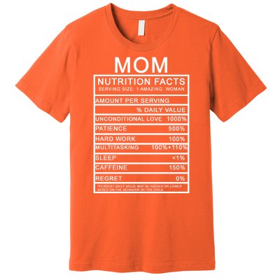 Funny Mom Nutrition Facts Premium T-Shirt