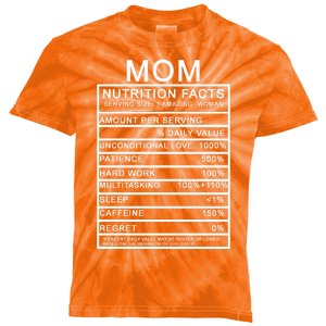 Funny Mom Nutrition Facts Kids Tie-Dye T-Shirt