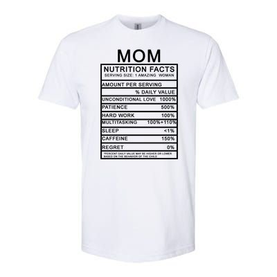 Funny Mom Nutrition Facts Softstyle CVC T-Shirt