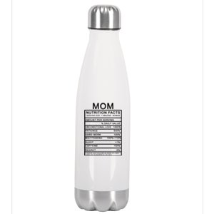 Funny Mom Nutrition Facts Stainless Steel Insulated Water Bottle