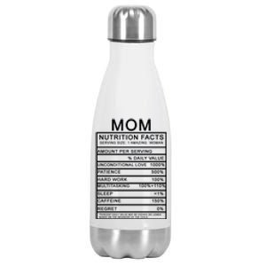 Funny Mom Nutrition Facts Stainless Steel Insulated Water Bottle