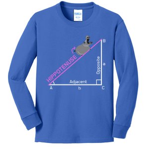 Funny Math Nerd Hippotenuse Joke Gift Design Idea Great Gift Kids Long Sleeve Shirt