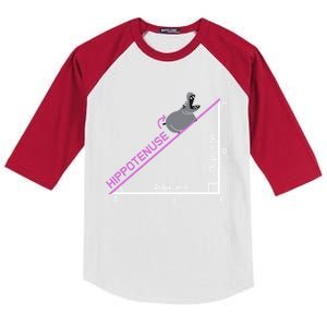 Funny Math Nerd Hippotenuse Joke Gift Design Idea Great Gift Kids Colorblock Raglan Jersey