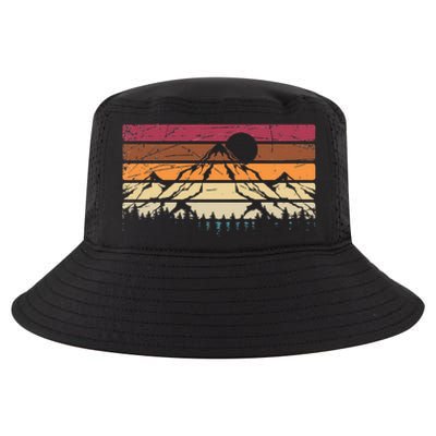 Forest Mountain Outdoors Nature Wildlife Trees Retro Hiking Cool Comfort Performance Bucket Hat