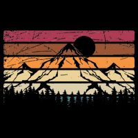 Forest Mountain Outdoors Nature Wildlife Trees Retro Hiking Sweatshirt
