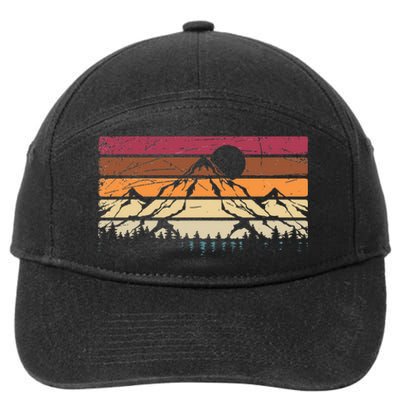 Forest Mountain Outdoors Nature Wildlife Trees Retro Hiking 7-Panel Snapback Hat