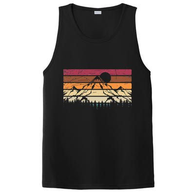 Forest Mountain Outdoors Nature Wildlife Trees Retro Hiking PosiCharge Competitor Tank