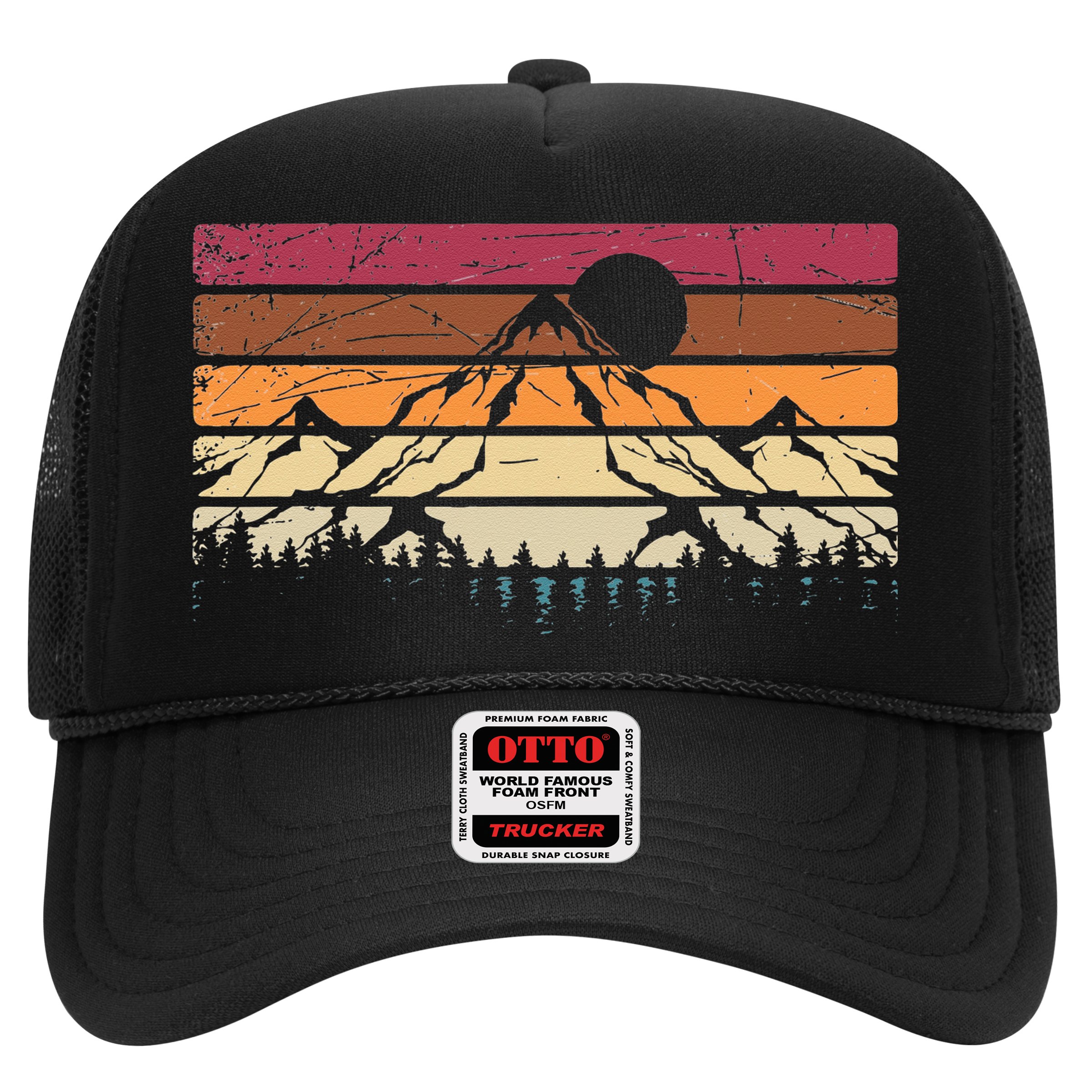 Forest Mountain Outdoors Nature Wildlife Trees Retro Hiking Hat