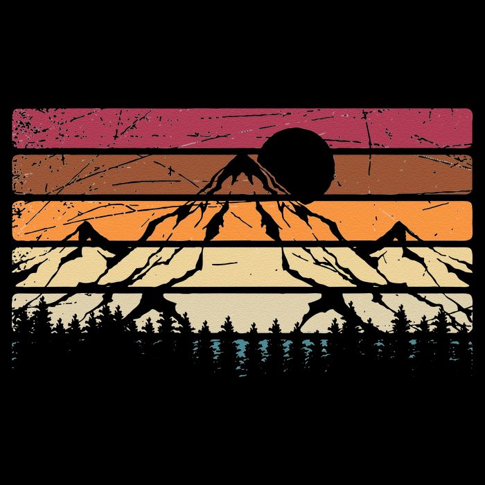 Forest Mountain Outdoors Nature Wildlife Trees Retro Hiking Visor
