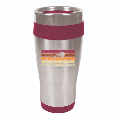 Forest Mountain Outdoors Nature Wildlife Trees Retro Hiking 16oz Travel Tumbler
