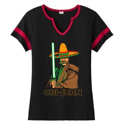 Funny Mexican Obi Juan Movie Parody Nerd Cinco De Mayo Gift Ladies Halftime Notch Neck Tee