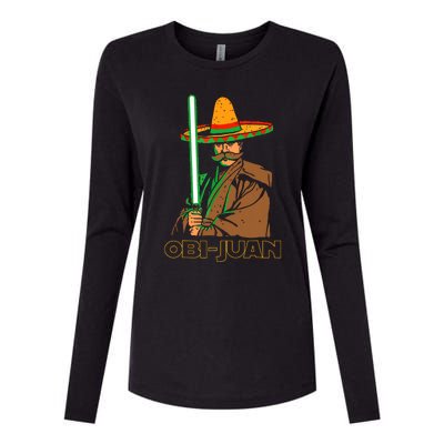 Funny Mexican Obi Juan Movie Parody Nerd Cinco De Mayo Gift Womens Cotton Relaxed Long Sleeve T-Shirt