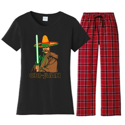 Funny Mexican Obi Juan Movie Parody Nerd Cinco De Mayo Gift Women's Flannel Pajama Set