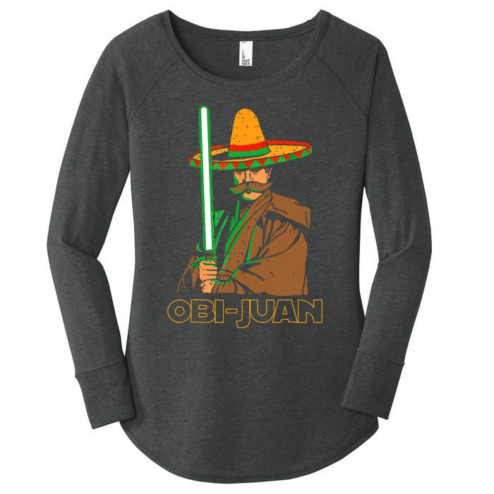 Funny Mexican Obi Juan Movie Parody Nerd Cinco De Mayo Gift Women's Perfect Tri Tunic Long Sleeve Shirt