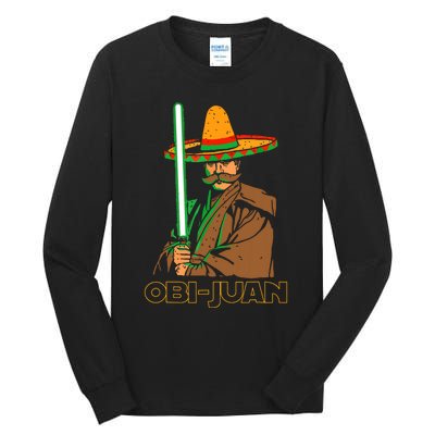 Funny Mexican Obi Juan Movie Parody Nerd Cinco De Mayo Gift Tall Long Sleeve T-Shirt