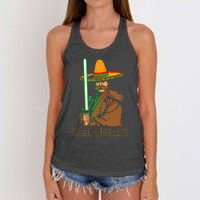 Funny Mexican Obi Juan Movie Parody Nerd Cinco De Mayo Gift Women's Knotted Racerback Tank