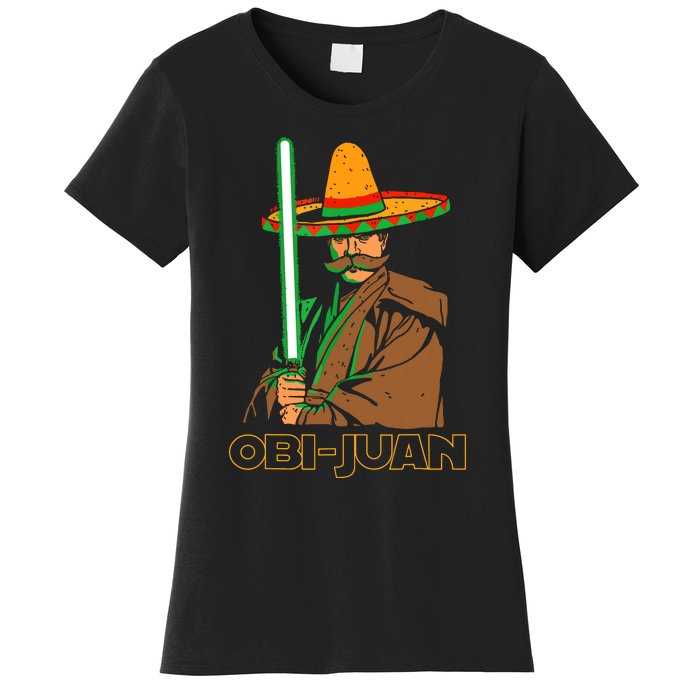 Funny Mexican Obi Juan Movie Parody Nerd Cinco De Mayo Gift Women's T-Shirt