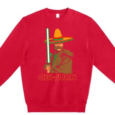 Funny Mexican Obi Juan Movie Parody Nerd Cinco De Mayo Gift Premium Crewneck Sweatshirt