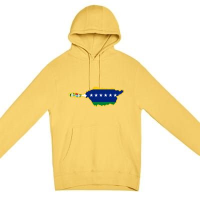 Flag Map Of Apure State Of Venezuela Gift Premium Pullover Hoodie