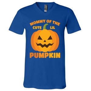 Funny Mommy Of The Cute Lil Pumpkin Halloween Gift V-Neck T-Shirt