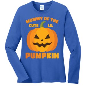 Funny Mommy Of The Cute Lil Pumpkin Halloween Gift Ladies Long Sleeve Shirt