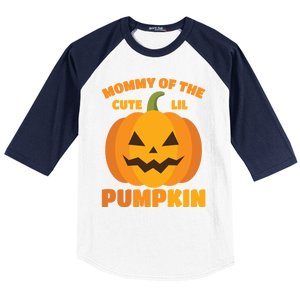 Funny Mommy Of The Cute Lil Pumpkin Halloween Gift Baseball Sleeve Shirt