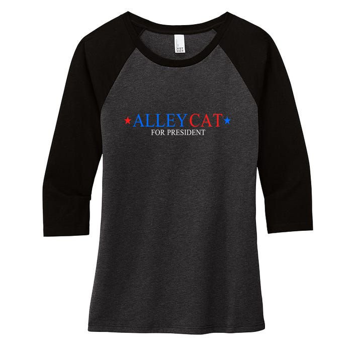 Funny Morals Of An Alley Cat For President 2024 Gift Women's Tri-Blend 3/4-Sleeve Raglan Shirt