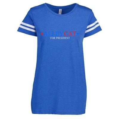 Funny Morals Of An Alley Cat For President 2024 Gift Enza Ladies Jersey Football T-Shirt