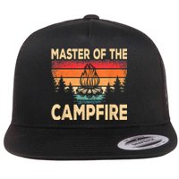 Funny Master Of The Campfire Camper Outdoorlife Camping Flat Bill Trucker Hat